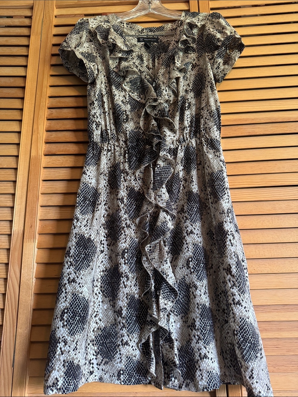 INC 100% Silk Snake Print Dress
